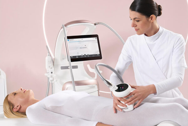 LPG-behandling av mage och lår på patient i Helsingborg, utförd av certifierad hudterapeut på Oceana Estetik.